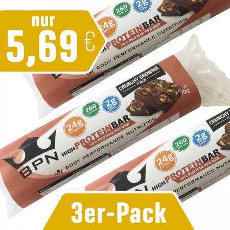 3er-Pack Protein-Riegel "Crunchy" Brownie